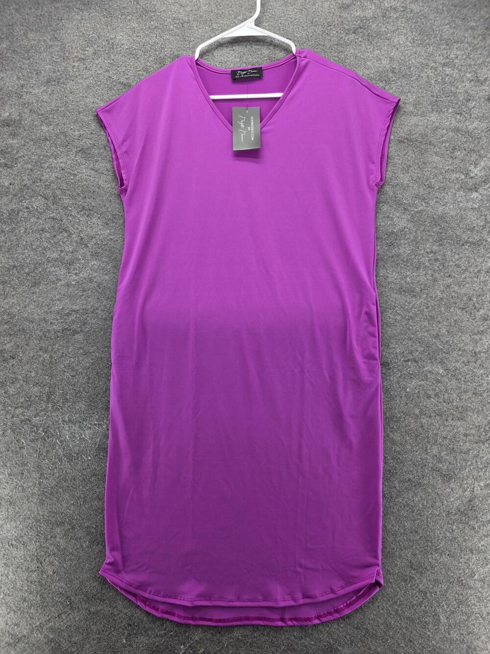 Brigitte Brianna Dress Womens Small Orchid Day-to-Day Pocket V-Neck Made USA